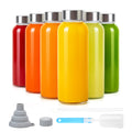 Sursip 10 oz Glass Juice Bottles, 6 Pack with Stainless Steel Lids – Reusable Small Glass Bottles for Smoothies, Iced Tea & Milk – Leak-Proof, BPA-Free, Dishwasher Safe