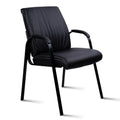 Clatina Big Tall Wide Office Guest Chair Heavy Duty 500lbs Leather Comfy Side Reception Chairs with Arms No Wheels, Executive Bariatric Lobby