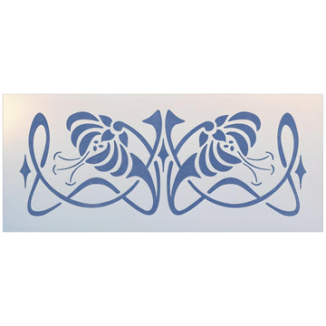 Art Nouveau Border 1 Reusable Craft Stencil – Elegant 17.3" x 6.3" Decorative Floral Border for Painting Walls, Furniture, Wood Signs, Fabric, and DIY Home Décor – The Artful Stencil