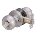 Fanci Basics Bedroom/Bathroom Door Knob With Lock, Coastal, Easy to Install, 1-3/8" to 1-3/4", Satin Nickel