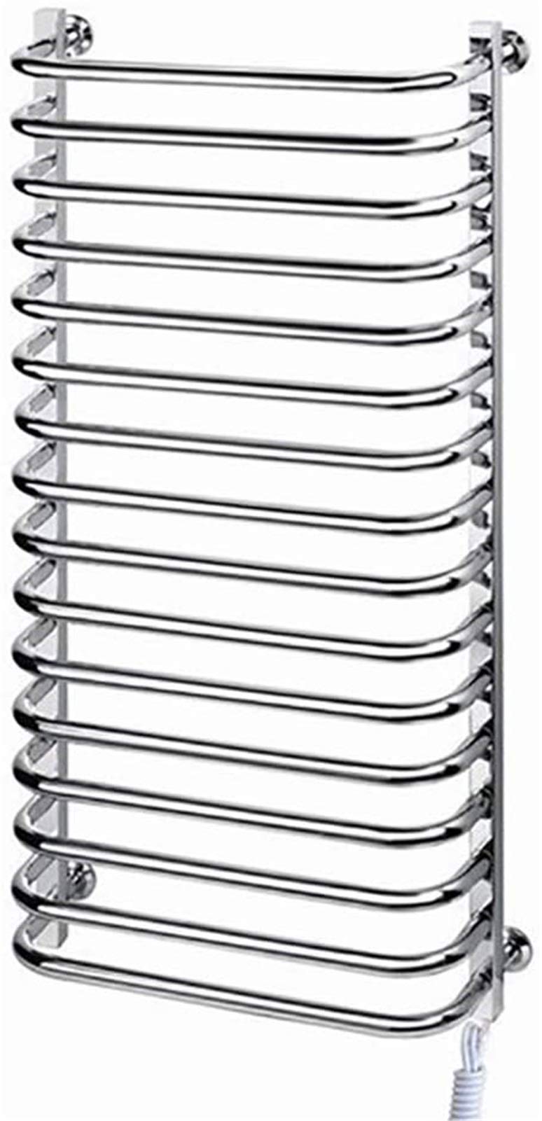 Bathroom Wall Heater Wall MountedTowel Warmer, 304 Stainless Steel Electric Heated Drying Rack 16 Bar RaisedTowel WarmerPolishing Finish 47.24 X 19.7 X 5.1-2 Inch,Plug in(Plug in