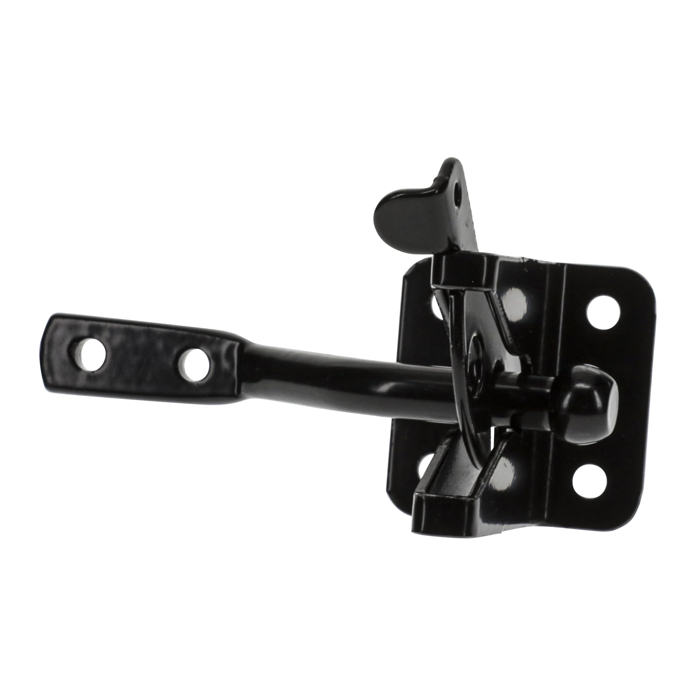 National Hardware Automatic Gate Latch Model N184-861 Black Steel 4 in Strike for Outswing Gates Doors Animal Pens Farm Fence Outdoor Metal Gate Hardware Latch System