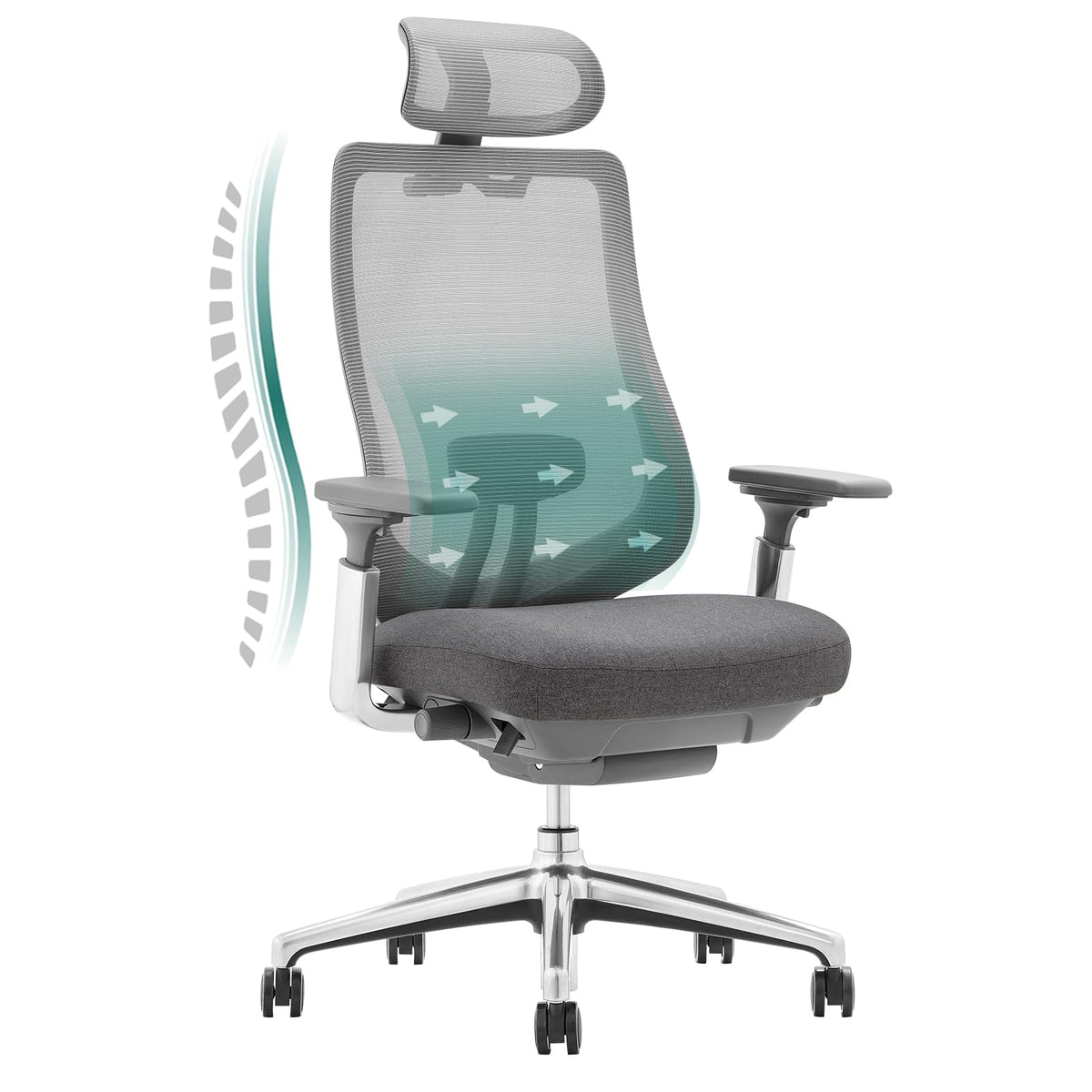 Colamy Ergonomic Office Chair, Grey