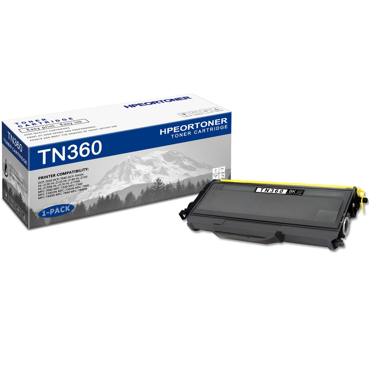 1 PK TN360 Black Toner Cartridge 3,500 pages High-Yield Compatible, TN360, Replacement for Brother DCP-7030 DCP-7040 HL-2120 HL-2125 HL-2140 HL-2150 HL-2170 MFC-7040 MFC-7320 MFC-7440 MFC-7840 Printer