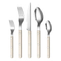 Khen Cutlery Set of 20, 18/8 Stainless Steel Flatware, Modern Silverware for Home, Kitchen, Dining & Table Setting for 4 – Stainless Steel, Dishwasher Safe, Lightweight & Ergonomic Design Gift - Cream