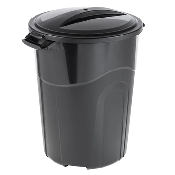 32 Gallon Garbage Can, Included Lid, Indoor/Outdoor, Black