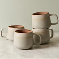 Ava Nord Large Ceramic Coffee Mugs Set of 4 | 16 oz Stoneware Coffee Cups | Lead-Free, Non-Toxic | Microwave and Dishwasher Safe | Comfortable Handle | Nordic Design for Tea, Cocoa, Latte | Sage Ash