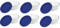 Pyrex 7200 2-Cup Glass Bowl & 7200-PC Dark Blue Lid (6-Pack) - Made in USA