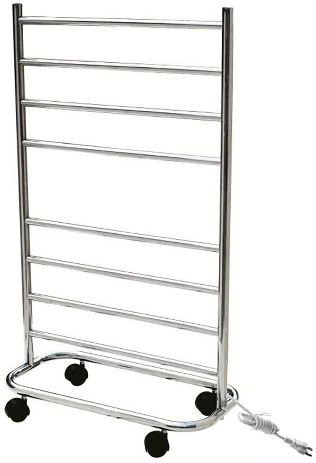 Bathroom Wall Heater Floor Mounted ElectricTowel Warmer for Bathroom, Plug in Heated Towel Rack Energy EfficientTowel HeaterRail 8 Bars(