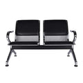 Buenotoys 2-seat Waiting Room Chairs - Waiting Room Bench with Arms Airport Reception Bench Guest Reception Pu Leather Lobby Bench Waiting Area