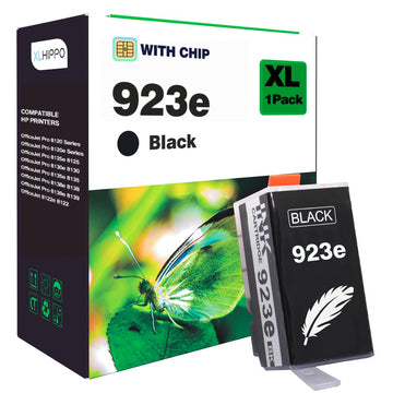 923e Black Replacement for HP 923 Black Ink Cartridges HP923 e 923XL Compatible with OfficeJet Pro 8130e 8135e 8138e 8139e 8130 Series Office Jet Pro 8125e 8120 8120e Series Printer (1 Pack)