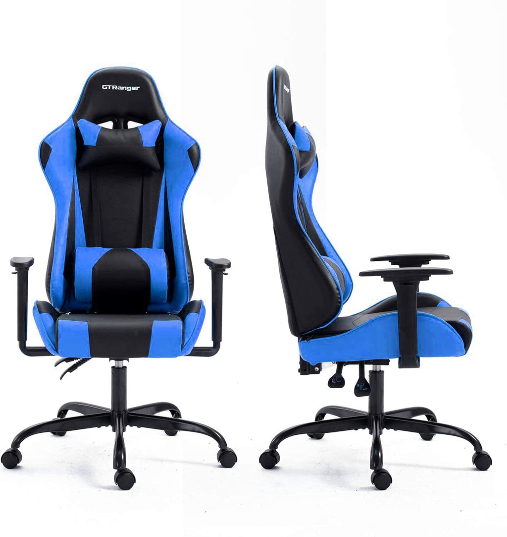Gtpoffice Gaming Chair Racing Style High Back Computer Gaming Chair Adjustable Recliner Leather Office Desk Chair with Headrest and Lumbar