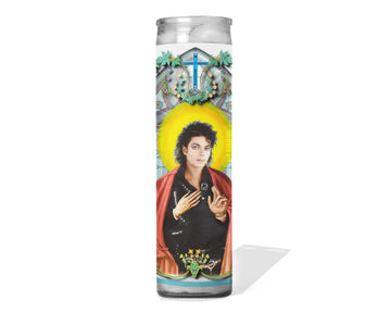 Saint Michael Patron Saint of The Jacksons - Celebrity Prayer Candle : Unscented | 8 inch Glass Prayer Votive - Handmade in USA | Funny Gift Idea