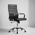Okeysen Office Desk Chair, Ergonomic Leather Modern Conference Room Chairs, Executive Ribbed Adjustable Swivel Rolling Chair for Home Office.