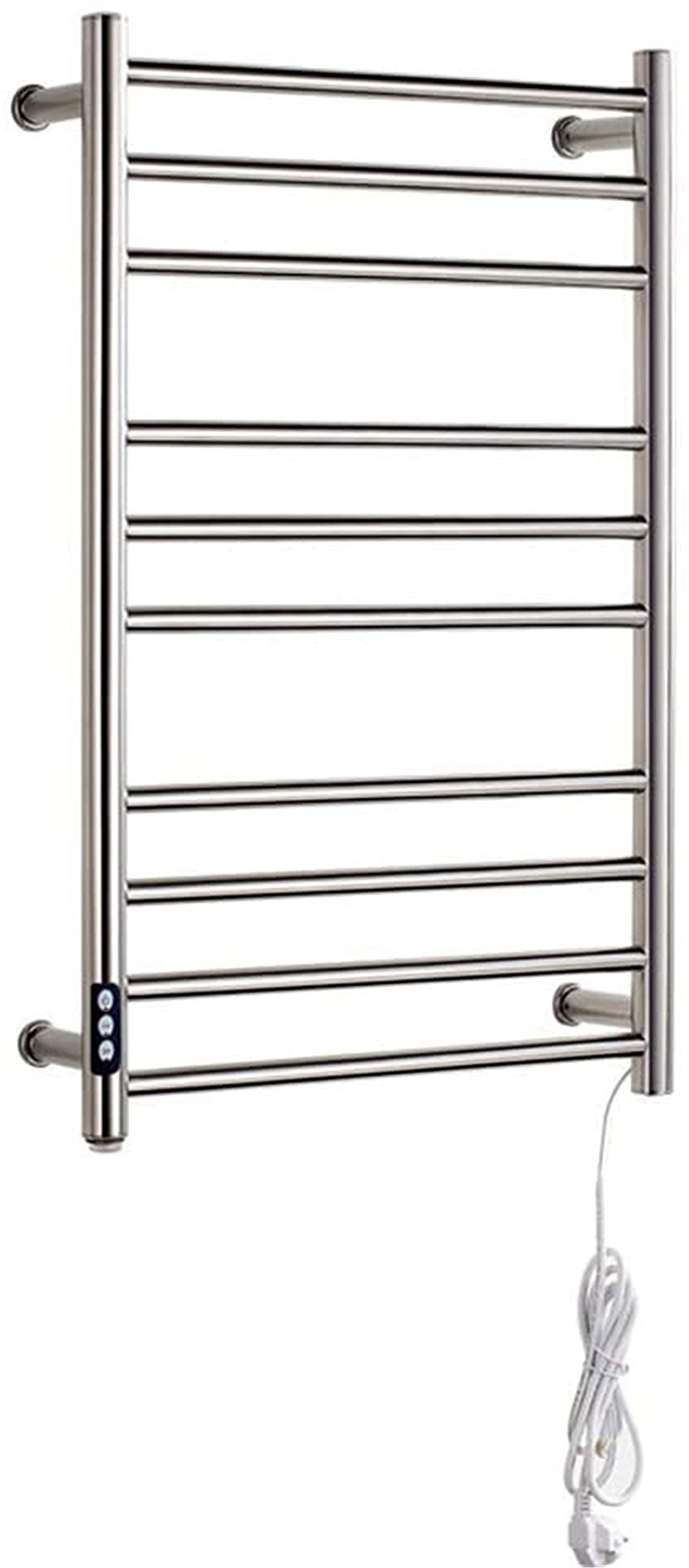 Heated Towel Rail Rails Towel Warmer Timed Electric Towel Rack 304 Stainless Steel Waterproof Wall Hanging Towel Drying Rack Suitable for Hotels Families Bathrooms Socket (Colo
