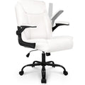Neo Chair Pu Leather Office Desk Chair with Adjustable Arms, White, 25.5 inches x 22.5 inches x 42.3 inches
