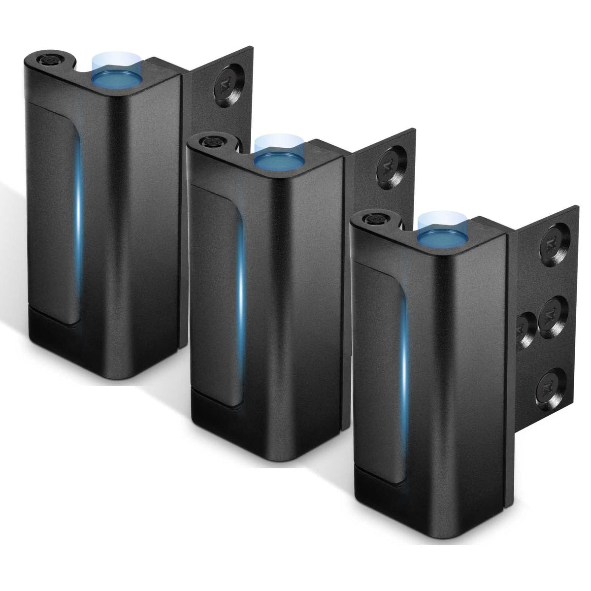 3Pack Home Security Door Reinforcement Lock, Childproof Safety Door Lock Latch Inside Stopper, Add High Security to Prevent Home Unauthorized Entry, Aluminum Construction Finish Black