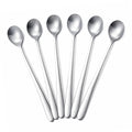 Iced Tea Spoons Set of 6, 6.9 Inch Long Handle Stainless Steel Stirring Spoons for Tall Glasses, Mason Jars, Mugs, Coffee, Latte, Espresso, Milkshakes, Smoothies, Yogurt & Dessert