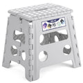 Delxo Folding Step Stool 13 Inch,300 Lbs Step Stool for Adults Grey, Gray