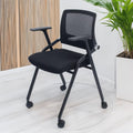 40 Pack Foldable Office Chairs with Wheels, Mesh Back, Arms and Portable - Folding Office Chairs Stackable for Conference Room Chair, Office