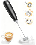 Milk Frother Handheld,Portable Electric Drink Mixer/Wand,Egg Whisk-Black | USB C Rechargeable | 3 Adjustable Speeds | 3 Detachable Whisks | Quiet Operation | For Coffee, Latte, Matcha,protein powder
