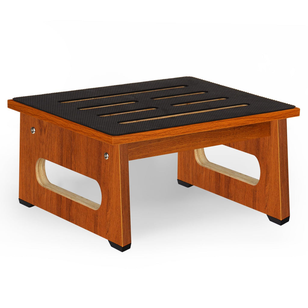 Wooden Step Stool with Non-slip Rubber Feet Step, Heavy Duty Platform Stepping Stools with 450 Lbs Capacity for Bedroom Kitchen Bathroom, Bed