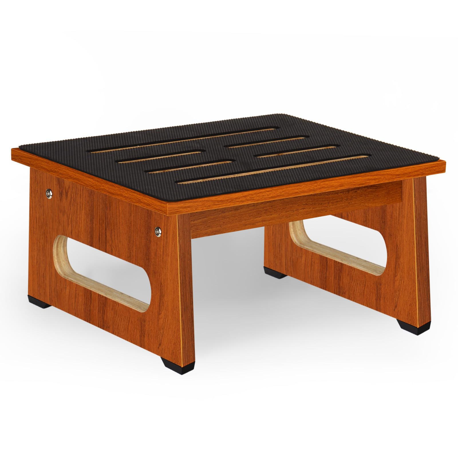 Wooden Step Stool with Non-slip Rubber Feet Step, Heavy Duty Platform Stepping Stools with 450 Lbs Capacity for Bedroom Kitchen Bathroom, Bed