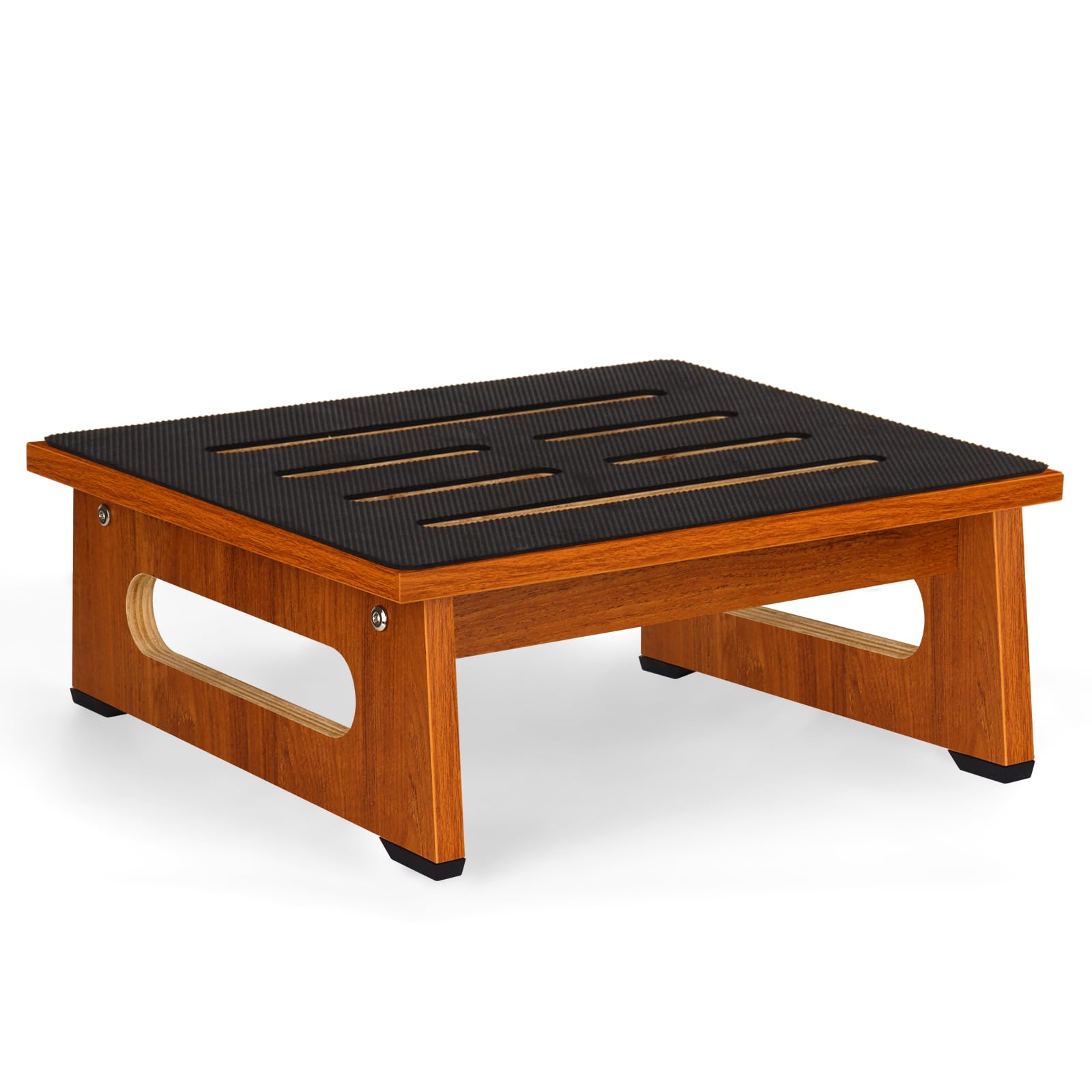 Wooden Step Stool with Non-slip Rubber Feet Step, Heavy Duty Platform Stepping Stools with 450 Lbs Capacity for Bedroom Kitchen Bathroom, Bed