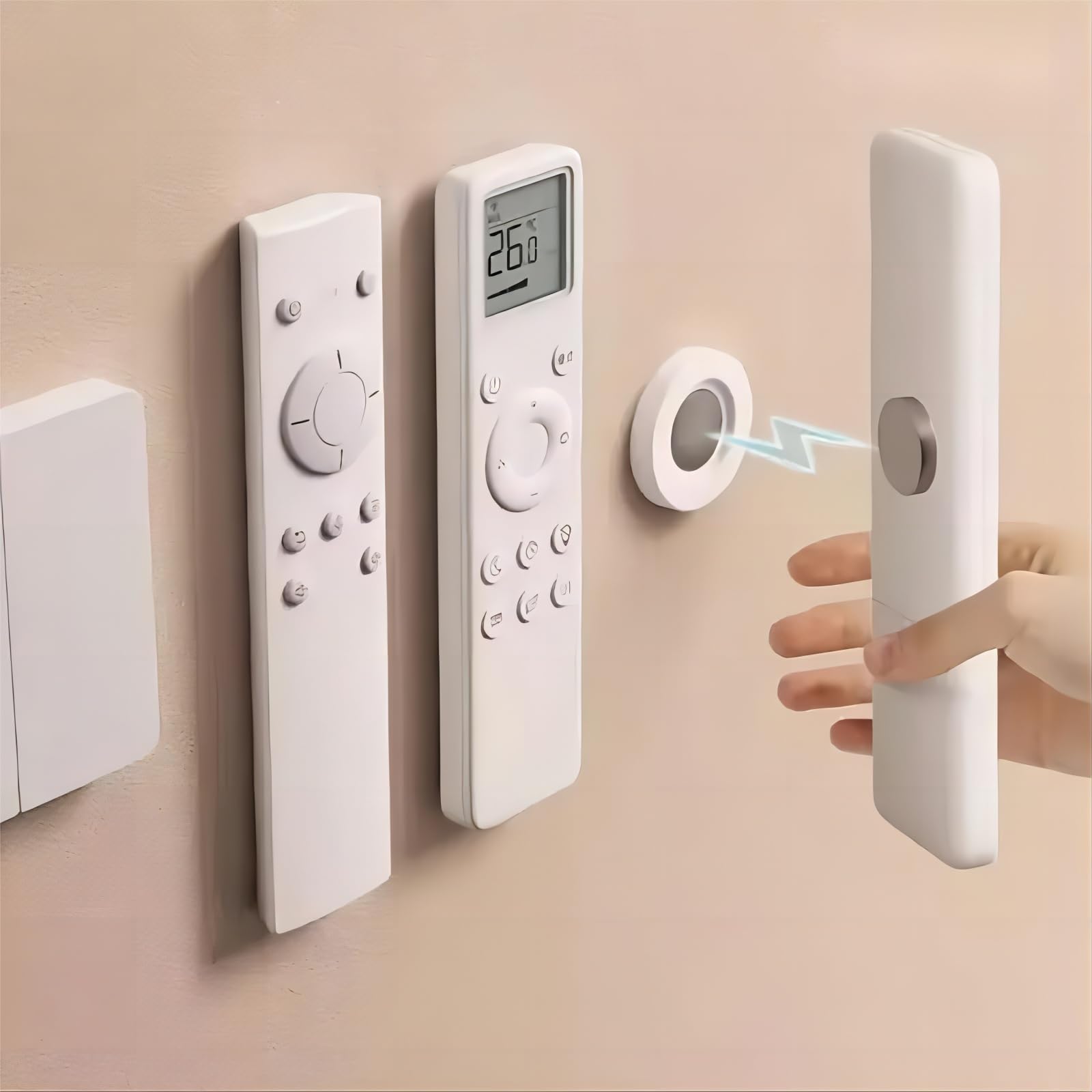 10 Pack No-Drill Magnetic Wall Mount Organizer 1.18” Remote Control Storage Set for TV, Fan, Air Conditioner