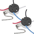 2PS Ceiling Fan Switch Zing Ear ZE-208s E89885 3 Speed 4 Wire Pull Chain Switch Fan Light Switches Replacement Part With 4 Pre-Installed Wires(Nickel Chain)