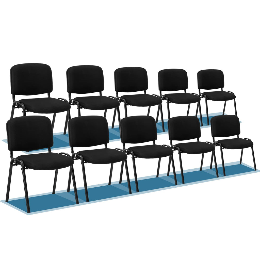 Vingli 10-pack Waiting Room Chairs, Stackable Chair for Office, Mesh-black, Fabric Mesh-black
