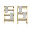 Heated Towel Rack Gold Freestanding & Wall Mounted Electric Towel Warmer Drying Rack for Bathroom, Built-in Timer and LED Indicator, 11 Bar Plug-in 304 Stainless Steel Heated Towel Rail