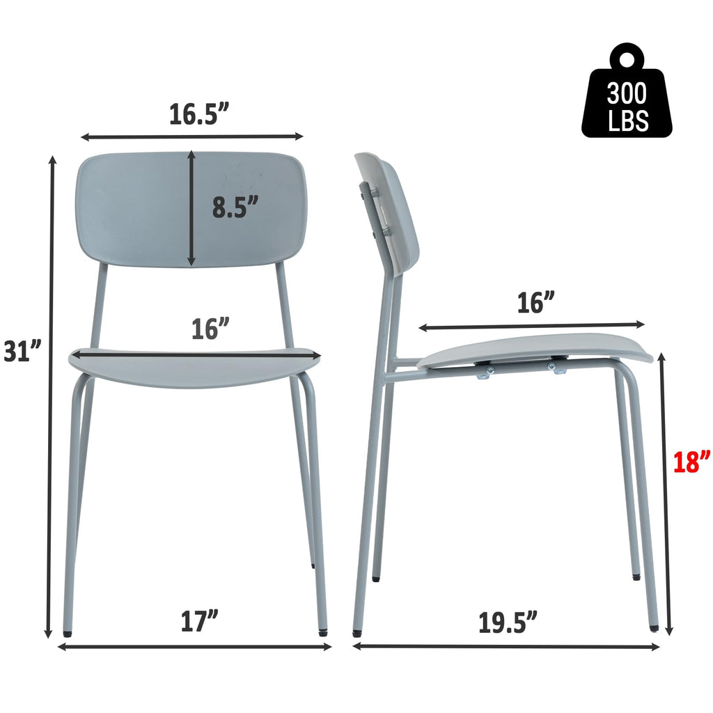 Sidanli Stacking Chairs Set of 4, Office Guest Chairs with Metal Legs, Stacking Office Chairs for Conference Reception Church Lobby, Capacity