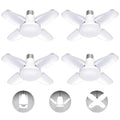 LED Garage Lights 4 Pack,LED Shop Light with 4 Panels Deformable E26/E27 Ceiling Light, 6500k 50W 5000LM Ceiling Led Daylight for Shop, Basement, Workshop, Attic(S-4 Panels-4 Pack)