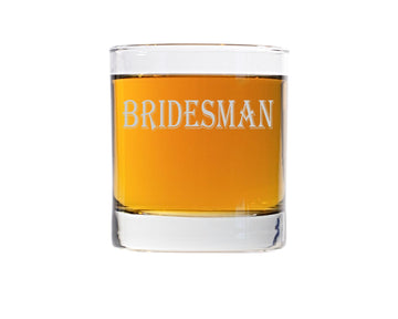 Bridesman Whiskey Glass 11 oz Male Bridesmaid Bourbon Glass Gift for Brides Man Wedding Party