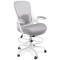 Hylone 400lbs Heavy Duty Drafting Chair 5" Thickened Seat Office Chair with Flip-up Armrests Tall Ergonomic Computer Chair with Lumbar Support