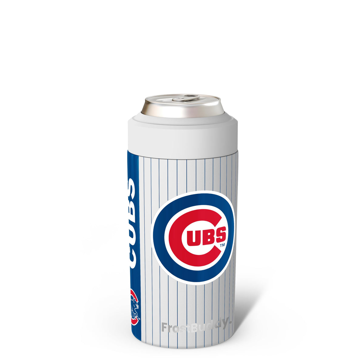 Frost Buddy MLB Universal Buddy - Fits All - Stainless Steel Can Cooler for 12 oz & 16 oz Regular or Slim Cans & Bottles - Stainless Steel, Chicago Baseball