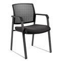 Clatina Office Reception Guest Chair with Bonded Leather Padded Arm Rest Ergonomic Guest Chair for Waiting Room Conference Desk Black 4 Pack