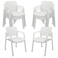 Clatina Stacking Office Chairs with Wheels | Mesh Back, Thicken Leather Seat and Streamline Armrests, Ergonomic Lumber Support | School, Desk,