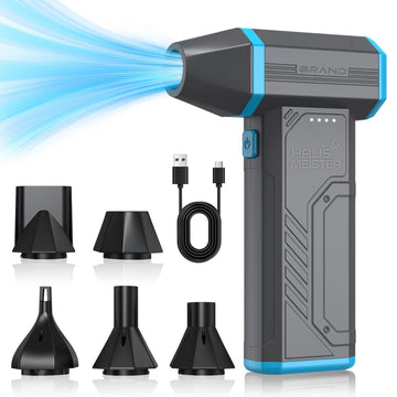 Hausmeister Airflex Mini Compressed Air Duster 120,000 RPM Electric Air Duster, Reusable Cordless Blower Replaces Canned Air for Keyboard, PC, Car, Electronics Cleaning (Gray)