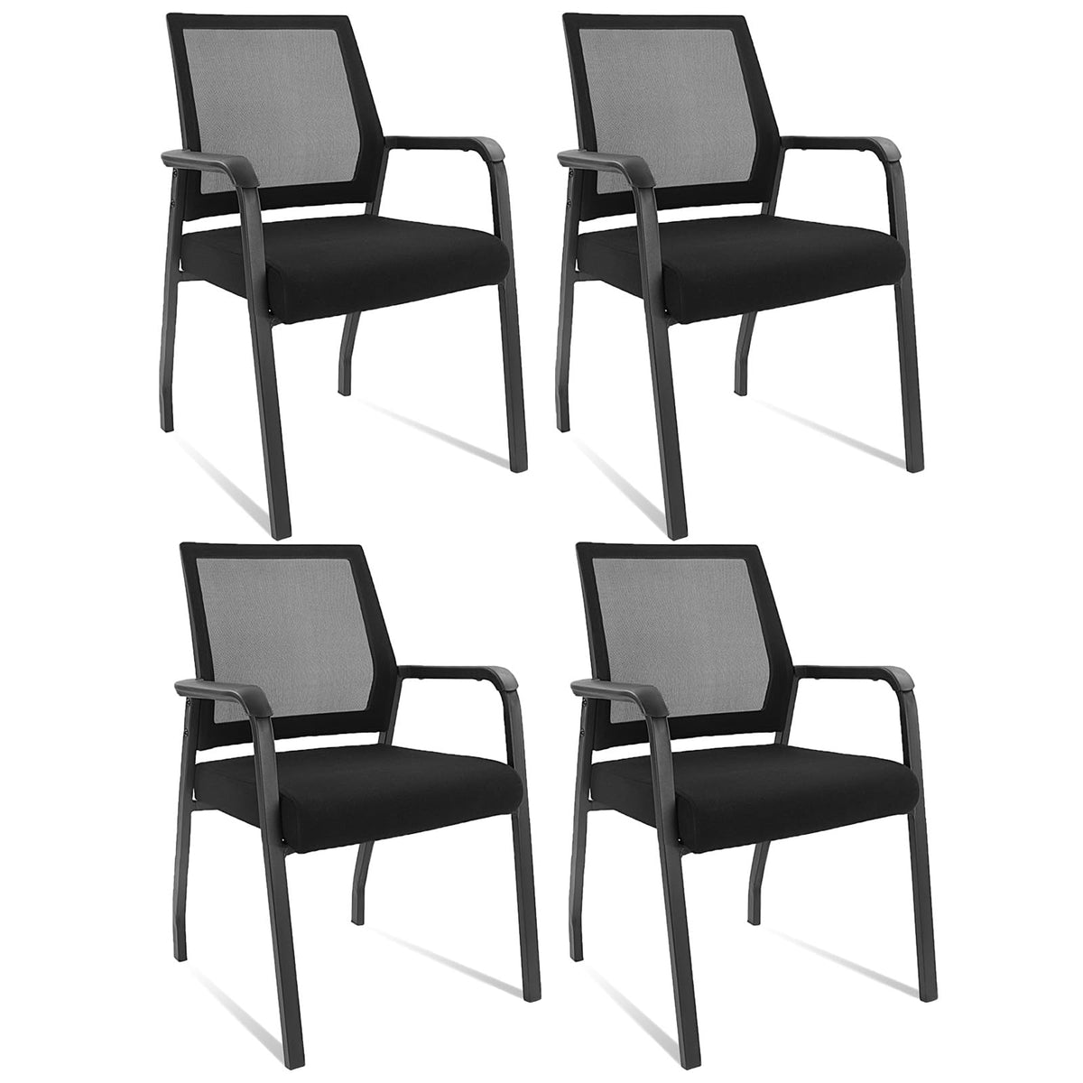 Klasika Desk Chair No Wheels, Arm Chair with Ergonomic Lumbar Support and Thickened Seats Cushion, Waiting Room Chairs for Office School Church