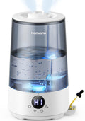 Homvana 3.6L Top-Fill Cool Mist Humidifiers for Bedroom, Large Room & Plants, 23dB Ultra-Quiet, Easy-to-Clean 2-in-1 Baby Humidifier & Oil Diffuser for Congestion Relief, Lasts Up to 4 Nights (Grey)