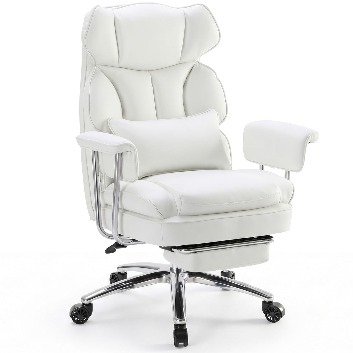 Sweetcrispy Executive Home Office Chair, Ergonomic Desk Chair, big tall, White