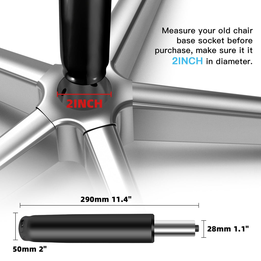 Omyoffice Adjustable Gas Lift Cylinder for Office Chairs, Black, 1000lbs Capacity, 1000 lbs