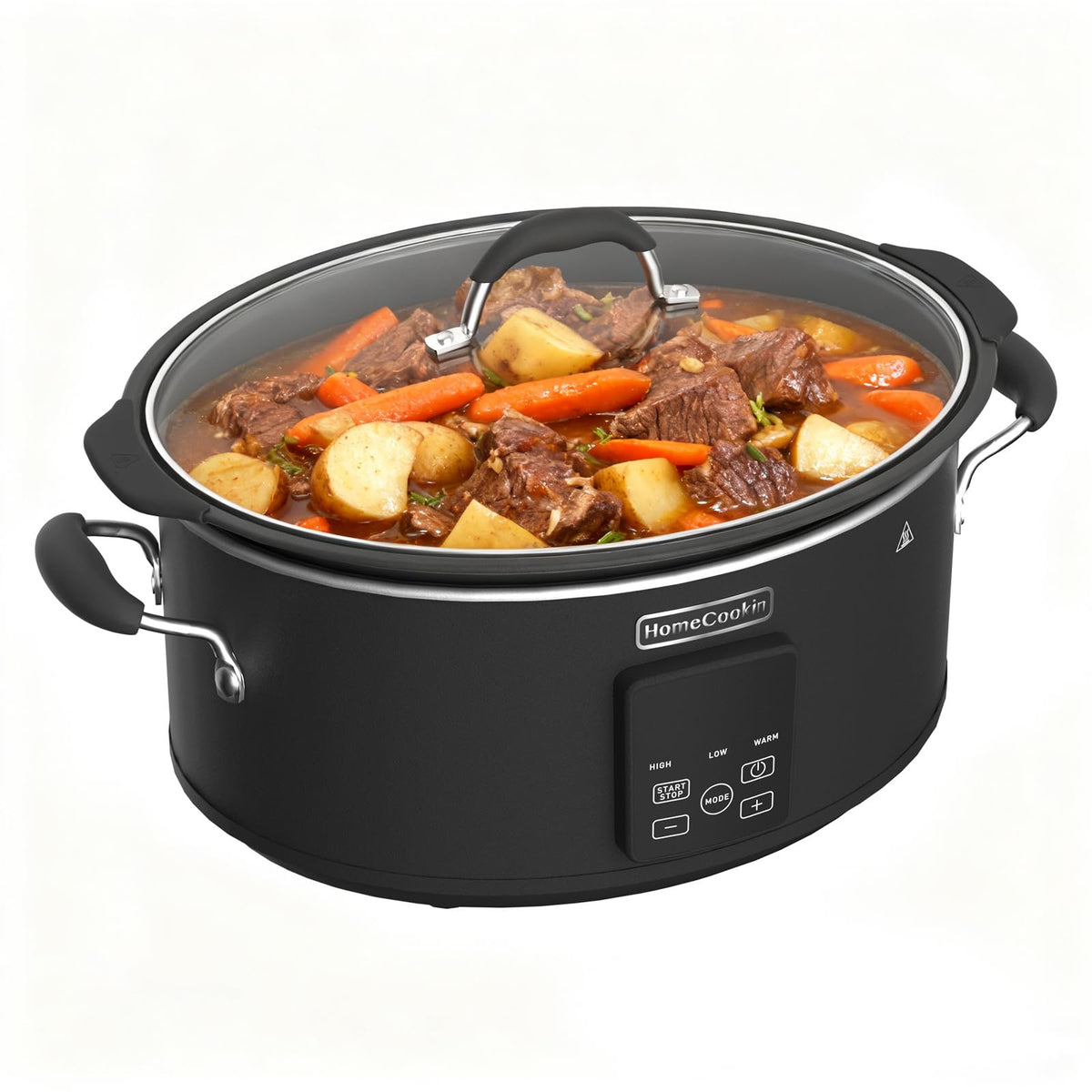 HOMECOOKIN Slow Cooker, Extra Large 10 Quart Programmable Slow Cookers with Timer, Dishwasher Safe Glass Lid & Crock, Kitchen Appliance for Families and Gatherings, Black