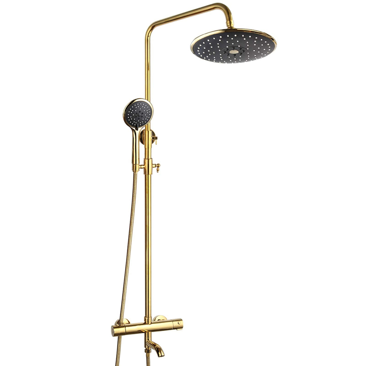 Shower Fixture 3 Functions Shower System Thermostatic Shower Faucet Set Bathroom Rain Mixer Shower Combo Set with 3 Functions Hand Shower