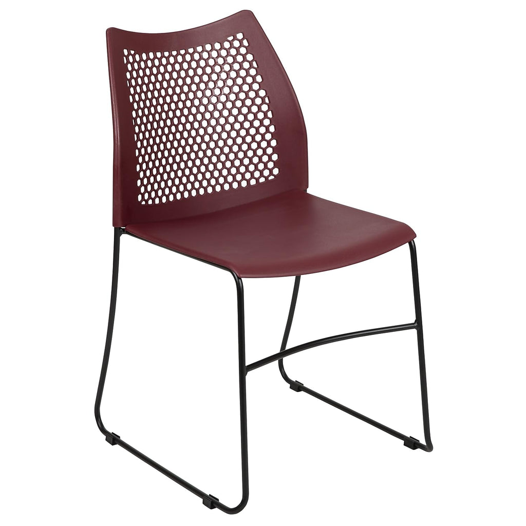 Flash Furniture Hercules Stack Chair with Air-vent Back, Burgundy, Set of 1