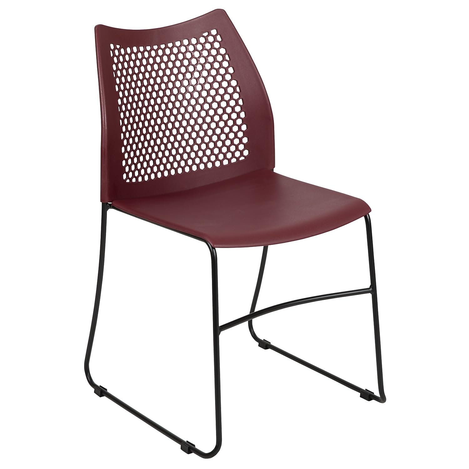 Flash Furniture Hercules Stack Chair with Air-vent Back, Burgundy, Set of 1