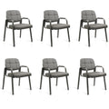 Cllatina Waiting Room Chairs with Padded Arms Leather Guest Chair No Wheels for Office Reception and Conference Desk Gery, 6pk, Grey