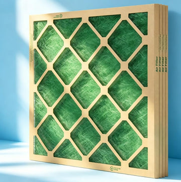 4 Pack 16"x25"x1" Fiberglass Furnace Filter, Nested Storage Design MERV 1 Air Filter, Monthly Replacement HVAC Filter for Central Air Conditioner & Furnace